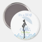 Das ist ein Junge! Blue Silhouette Baby Dusche Magnet (Vorderseite/Rückseite)
