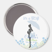 Das ist ein Junge! Blue Silhouette Baby Dusche Magnet (Vorderseite/Rückseite)