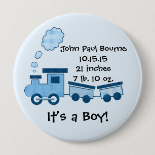 Das ist ein Junge! Button Blue Choo Choo Zug