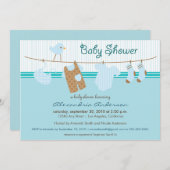 Das ist ein Junge! Clothesline Kinderdusche Einlad Einladung (Vorne/Hinten)