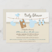 Das ist ein Junge! Clothesline Kinderdusche Einlad Einladung (Vorne/Hinten)