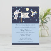 Das ist ein Junge! Countdown beginnt Babydusche Einladung (Stehend Vorderseite)