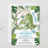 Das ist ein Junge! Dino Baby Dusche Tropischer Dsc Einladung (Vorderseite)