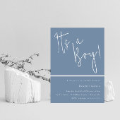 Das ist ein Junge! Dusty Blue Modern Boys Babydusc Einladung