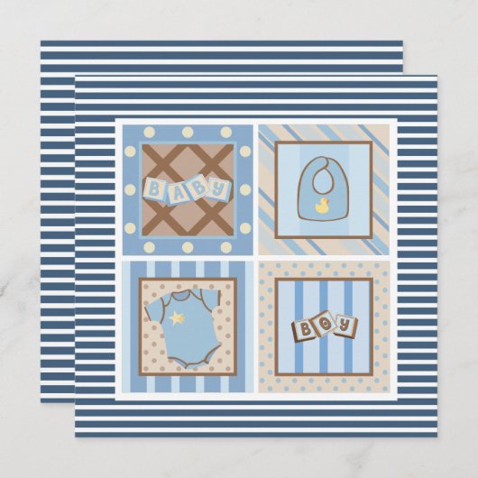 Das ist ein Junge! Einladungen für Babydusche (Vorne/Hinten)