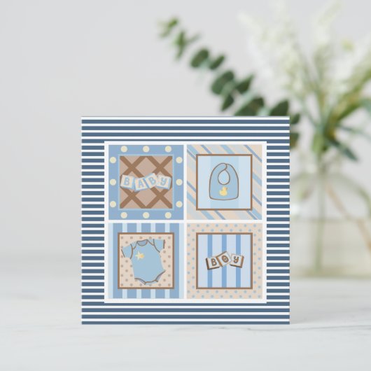 Das ist ein Junge! Einladungen für Babydusche (Stehend Vorderseite)