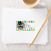 Das ist ein Junge! Farbenfrohe Raute Adressaufkleber (Insitu)