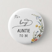 Das ist ein Junge! Farbenreiche Wildblume Button (Vorderseite)