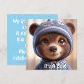 Das ist ein Junge! Flache Ankündigungskarte Ankündigung (Vorne/Hinten)