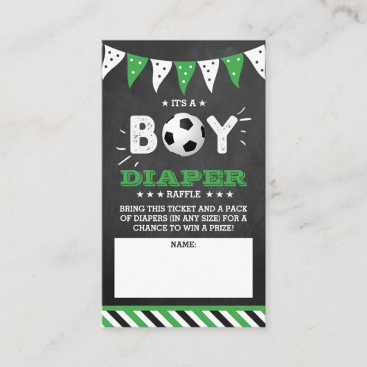 Das ist ein Junge! Fußball-Co-Babydusche Windelwas Begleitkarte (Vorderseite)