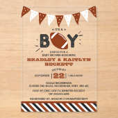 Das ist ein Junge! Fußball-Kinderdusche Acryleinladungen (Vorderseite)