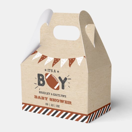 Das ist ein Junge! Fußball-Kinderdusche Geschenkschachtel (Vorderseite)