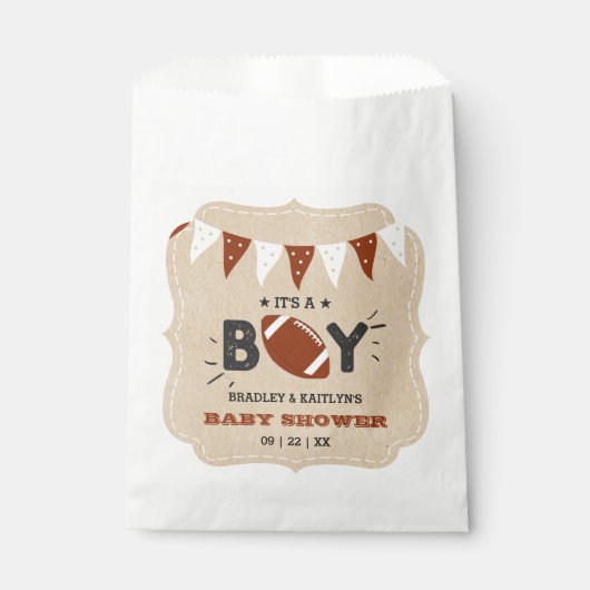 Das ist ein Junge! Fußball-Kinderdusche Geschenktütchen (Vorderseite)