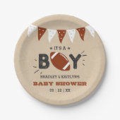 Das ist ein Junge! Fußball-Kinderdusche Pappteller (Vorderseite)