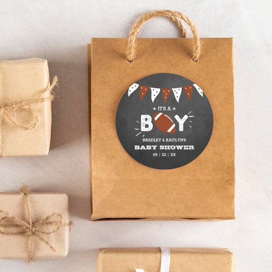 Das ist ein Junge! Fußball-Kinderdusche Runder Aufkleber