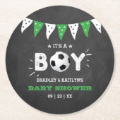 Das ist ein Junge! Fußball-Kinderdusche Runder Pappuntersetzer (Vorderseite)