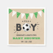 Das ist ein Junge! Fußball-Kinderdusche Serviette (Vorderseite)