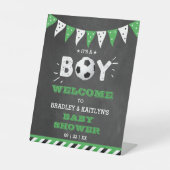 Das ist ein Junge! Fußball-Thema Baby-Dusche Willk Sockelschild (Vorderseite)