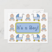 "Das ist ein Junge!" Geburtsankündigung Ankündigungspostkarte (Vorne/Hinten)