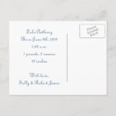 "Das ist ein Junge!" Geburtsankündigung Ankündigungspostkarte (Rückseite)