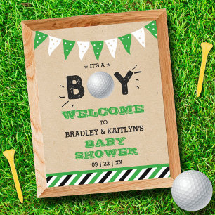 Das ist ein Junge! Golf Themed Baby Dusche Willkom Poster