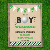 Das ist ein Junge! Golf Themed Baby Dusche Willkom Poster