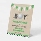 Das ist ein Junge! Golf Themed Baby Dusche Willkom Sockelschild (Vorderseite)