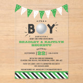 Das ist ein Junge! Golf Themed Co-Babydusche Acryleinladungen (Vorderseite)