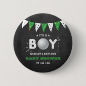 Das ist ein Junge! Golf Themed Co-Babydusche Button (Vorderseite)