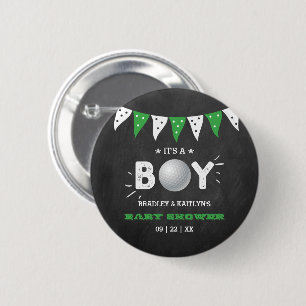Das ist ein Junge! Golf Themed Co-Babydusche Button