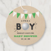 Das ist ein Junge! Golf Themed Co-Babydusche Geschenkanhänger (Vorderseite)
