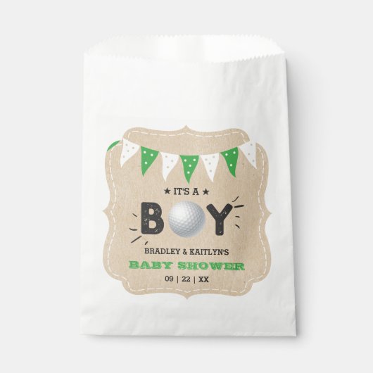 Das ist ein Junge! Golf Themed Co-Babydusche Geschenktütchen (Vorderseite)
