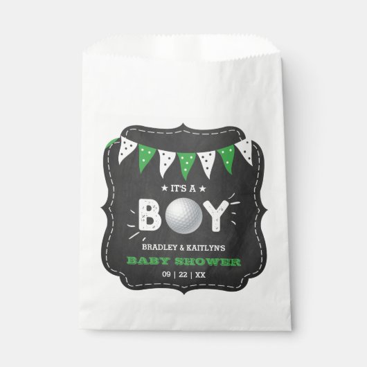 Das ist ein Junge! Golf Themed Co-Babydusche Geschenktütchen (Vorderseite)