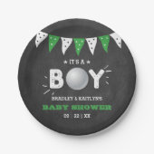 Das ist ein Junge! Golf Themed Co-Babydusche Pappteller (Vorderseite)