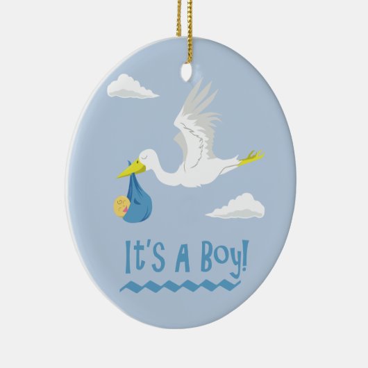 Das ist ein Junge! Keramik Ornament (Rechts)
