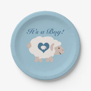 Das ist ein Junge! Mama Sheep Pappteller