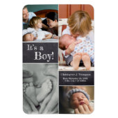 Das ist ein Junge! Multi Foto Collage Second Baby Magnet (Vertikal)