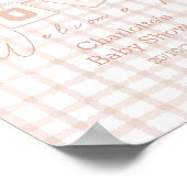 Das ist ein Junge! Niedlich Brown Gingham Notedry Poster (Ecke)