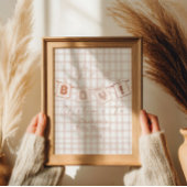 Das ist ein Junge! Niedlich Brown Gingham Notedry Poster