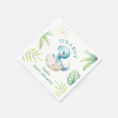 Das ist ein Junge! Niedlich Dino Dinosaur Babydusc Serviette (Ecke)