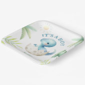 Das ist ein Junge! Niedliche Dino Boy Dinosaur Bab Pappteller (Gewinkelt)