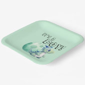 Das ist ein Junge! Niedlicher Dinosaurier mit Eier Pappteller (Gewinkelt)