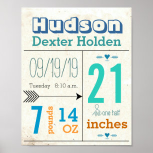 Das ist ein Junge! Niedlicher Pfeil für neue Babys Poster