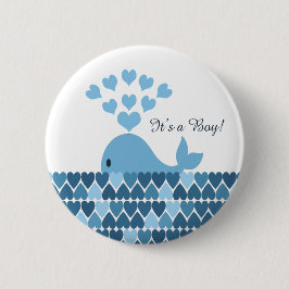 Das ist ein Junge! Niedlicher Wal Button