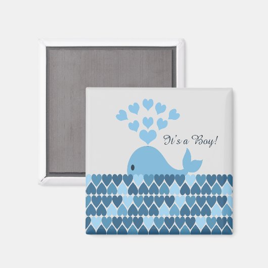 Das ist ein Junge! Niedlicher Wal Magnet (Vorderseite/Rückseite)