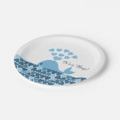 Das ist ein Junge! Niedlicher Wal Pappteller (Schrägansicht)