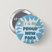 Das ist ein Junge! Proud Papa Button (Vorne & Hinten)