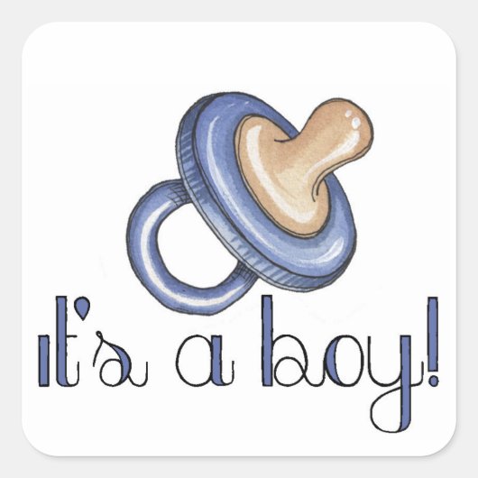 Das ist ein Junge! Quadratischer Aufkleber (Vorderseite)