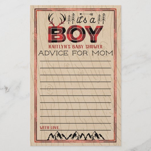 Das ist ein Junge! Rustikale Karierte Lumberjack B (Vorderseite)