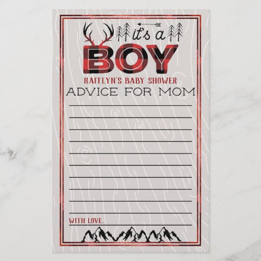 Das ist ein Junge! Rustikale Karierte Lumberjack B (Vorderseite)